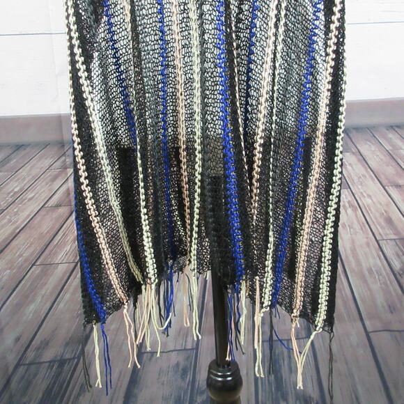 L Space Swim Cover Up Womens One size Black Knit striped pull over beach - Picture 4 of 13